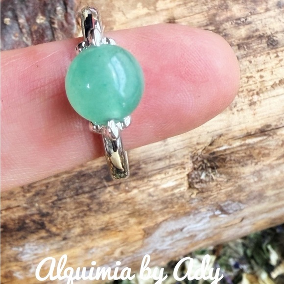 Jade silver Victorian ring adjustable - Picture 1 of 2